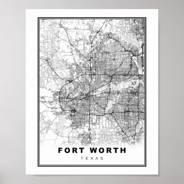Poster Fort Worth Map (Frente)