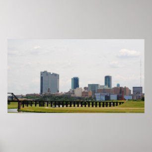 Póster Fort Worth skyline