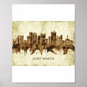 Poster Fort Worth Texas Cityscape