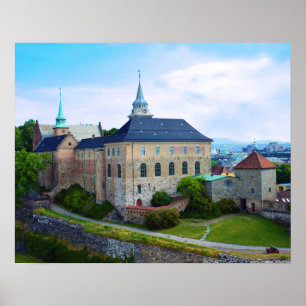 Póster Fortaleza Akershus em Oslo, Noruega