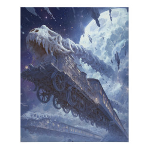 Póster Fortaleza Celestial Congelada em Meio à Tempestade