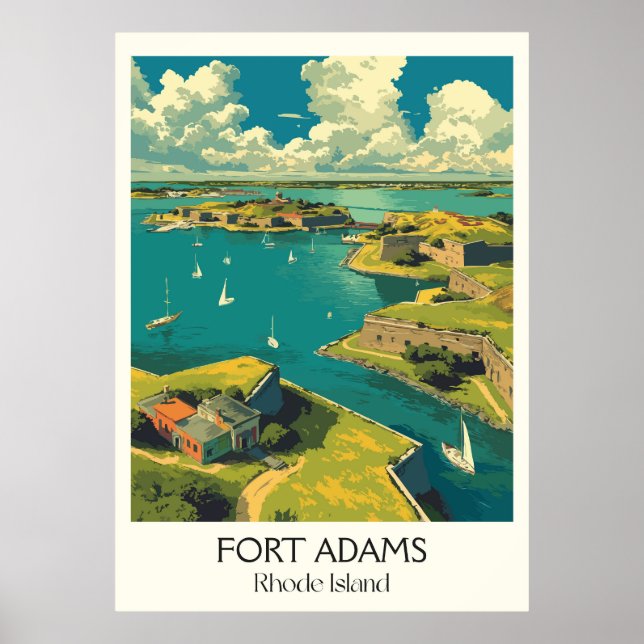Poster Forte Adams Porto de Rhode Island (Frente)