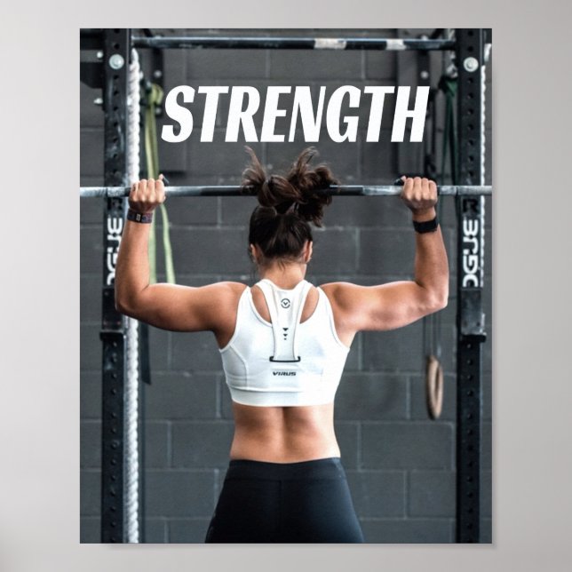 Poster Forte Adequação Mulheres Músculo Excreção Motivaci (Frente)