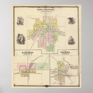 Póster Forte Atkinson, Waterloo e Palmyra, Jefferson Co