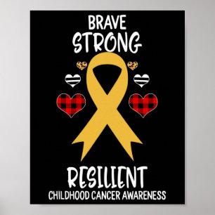 Poster Forte e Corajosa consciência do Cancer de infância