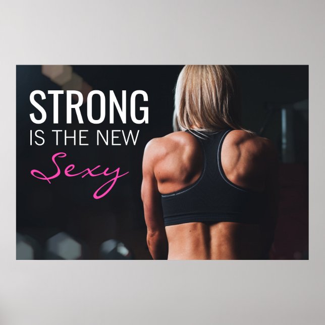 Póster Forte É O Novo Sexo | Workout Motivational Girl (Frente)