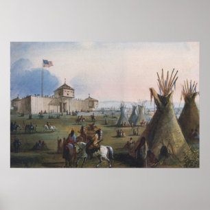 Póster Forte Laramie, Sublette Fort, Fort William, Miller