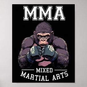 Poster Forte Mma Gorilla - Combate à Jaula de Boxing
