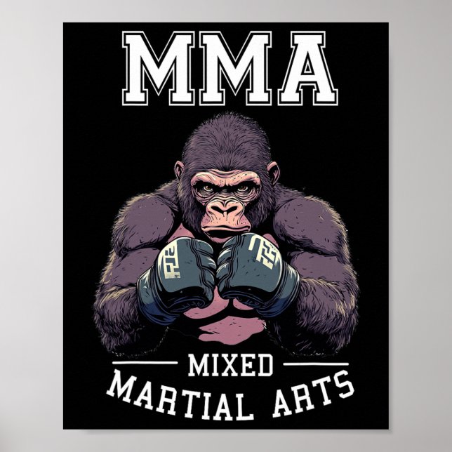 Poster Forte Mma Gorilla - Combate à Jaula de Boxing (Frente)