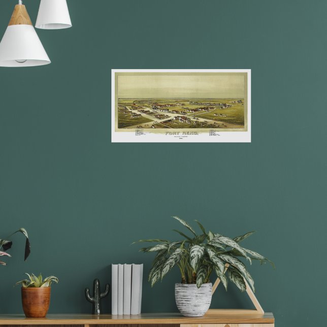 Poster Forte Reno Território de Oklahoma 1891 Litografia (Sala de Estar 1)