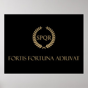 Poster Fortis Fortuna Adiuvat - A Fortuna Favorece Os Cor