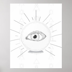 Poster Fortune Teller Eye Seer Esoteric Crystal Ball