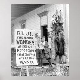 Poster Fortune Teller na County Fair, 1910. Vintage Photo