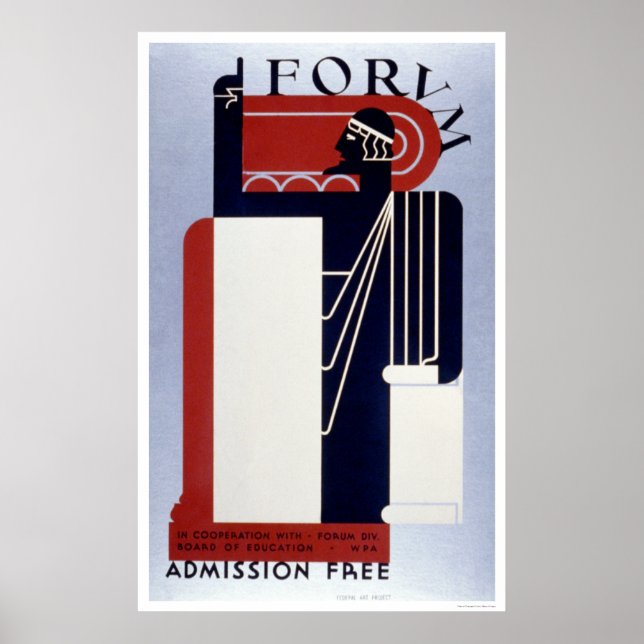 Poster Fórum da Educação 1939 WPA (Frente)