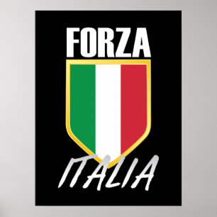 Poster Forza Italia Flag Soccer