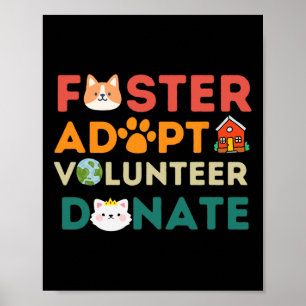 Poster Foster Adotar Voluntário Dador para Dar Prateleira