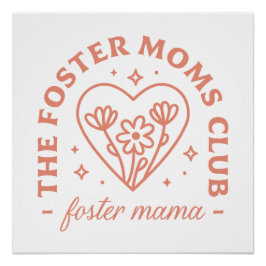 Póster Foster Mãe Adoção Mama Folha Estética floral