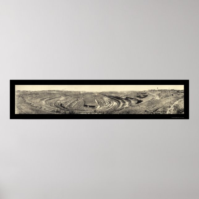 Poster Foto 1902 da Mina de Ferro Hibbing MN (Frente)