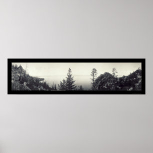 Poster Foto 1906 da rocha da caverna de Lake Tahoe