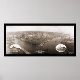 Póster Foto 1907 da fresa de aço de Chicago, IL
