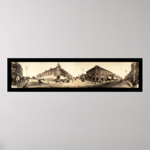 Poster Foto 1907 da rua de Oelwein Iowa