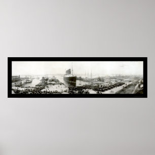 Póster Foto 1907 da viagem do fim do Lusitania