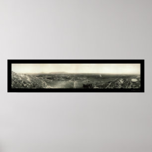 Póster Foto 1907 do panorama de CA do beira-rio