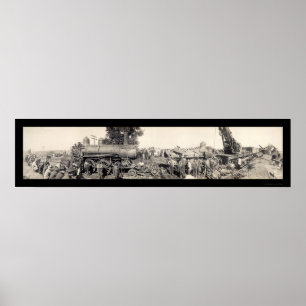 Póster Foto 1909 de Illinois da destruição do trem