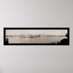 Poster Foto 1909 do beira-rio de Albany NY