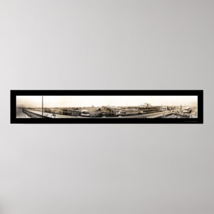Póster Foto 1909 do beira-rio de Galveston