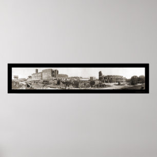 Póster Foto 1909 do coliseu de Roma, Italia
