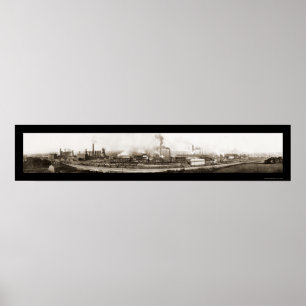 Poster Foto 1910 das fundições de aço de Ohio