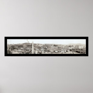 Póster Foto 1910 do quadrado do bloco de Asheville