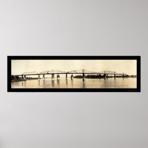 Póster Foto 1911 da ponte do rio Ohio