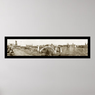 Póster Foto 1911 de Spokane da ponte de Monroe