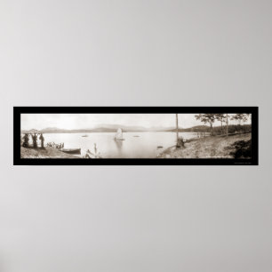 Póster Foto 1911 dos barcos de Toxaway NC do lago