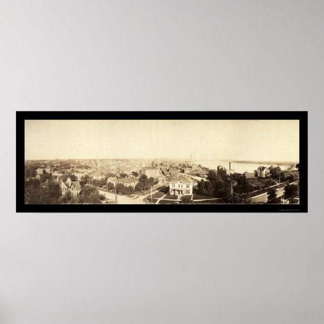 Póster Foto 1912 da cidade de Sioux IA (Frente)