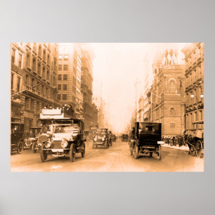 Póster Foto 1913 do vintage do sepia de New York da