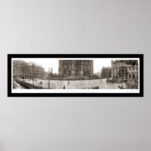 Poster Foto 1919 da revisão da tropa da água de Colôni