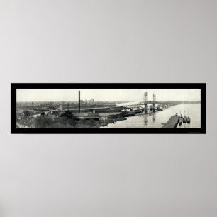 Póster Foto 1921 da ponte do rio de St Johns