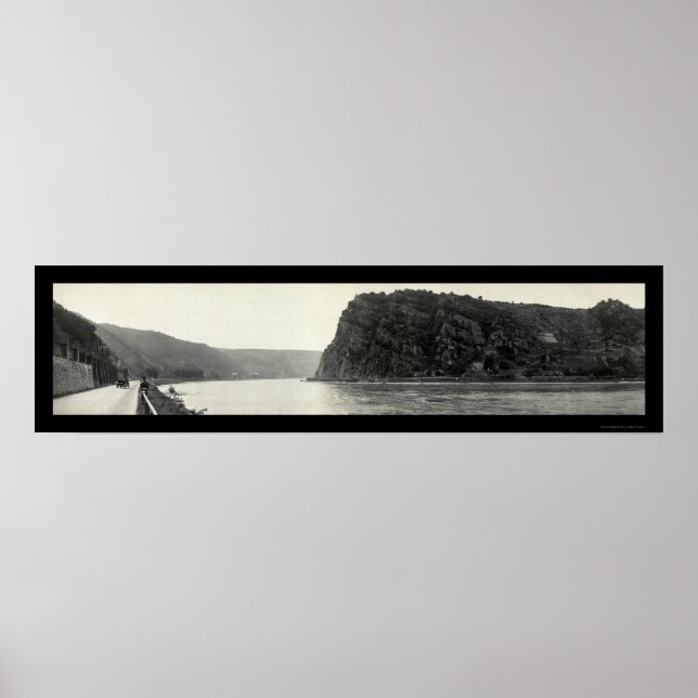 Póster Foto 1921 do Rio Lorelei Reno (Frente)