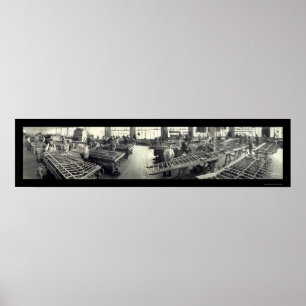 Póster Foto 1941 do trabalhador do avião de Boeing