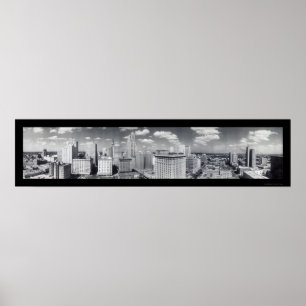 Póster Foto 1949 de Houston TX da skyline