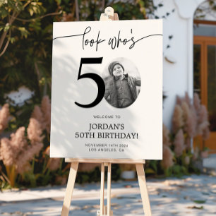 Póster Foto 50º Sinal de Boas-vindas de Aniversário Olh