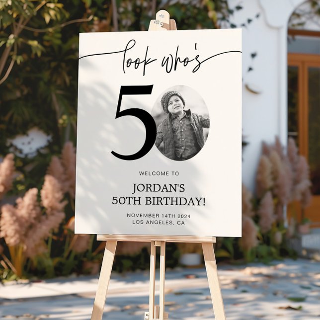 Póster Foto 50º Sinal de Boas-vindas de Aniversário | Olh (Criador carregado)