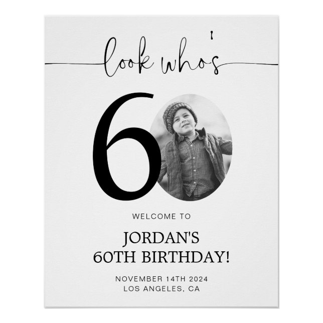 Póster Foto: 60º Sinal de Boas-vindas de Aniversário | Ol (Frente)