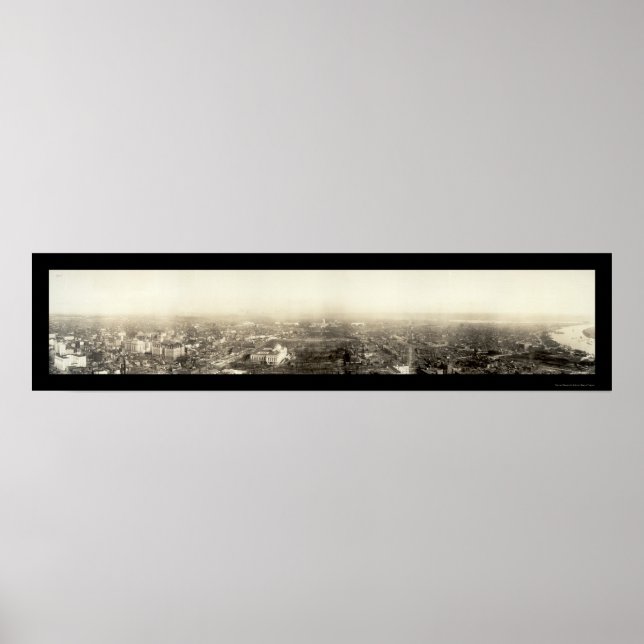 Póster Foto aérea de Washington DC 1912 (Frente)
