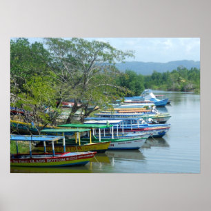 Póster Foto amarrada colorida de Negril Jamaica dos
