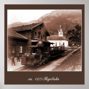 Póster Foto antiga do estação de caminhos-de-ferro da