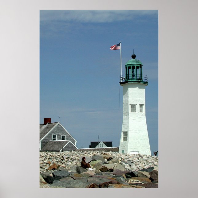 Póster Foto antiga do Farol de Scituate (Frente)